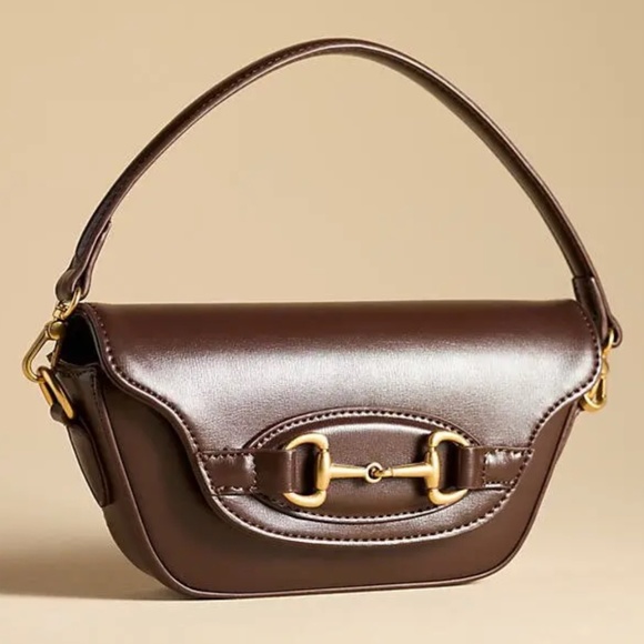 🆕 Anthropologie Delilah Horsebit Structured Mini Bag - Picture 1 of 6